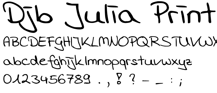 DJB JULIA print font